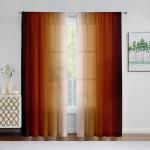 Burnt Orange Curtains 84 Inch Length for Living Room 2 Panel Set Burnt Orange and Terracotta Window Curtain Rust Orange Ombre Gradient Light Filtering Curtains Modern Abstract Drapes