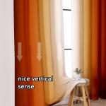 Burnt Orange Curtains 84 Inch Length for Living Room 2 Panel Set Burnt Orange and Terracotta Window Curtain Rust Orange Ombre Gradient Light Filtering Curtains Modern Abstract Drapes