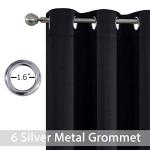Yakamok Black Room Darkening Grommet Window Drapes Blackout Curtains Thermal Insulated Grommet Curtain Panels for Bedroom, 38W x 84L,One Pair
