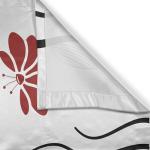 Ambesonne Flower Kitchen Curtains, Floral Petals with Striped Leaves and Lines Modern Style Geometrical Design Print, Window Drapes 2 Panel Set for Kitchen Cafe Decor, 55" X 39", Red Black