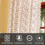 TIVNICO Boho Farmhouse Curtains for Living Room 2 Panels,Linen Floral Fall Curtains 84 Inches Long,Privacy Country Vine Pattern Bedroom Curtain,Let Light in Window Drapes Beige Color