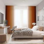 Burnt Orange Curtains 84 Inch Length for Living Room 2 Panel Set Burnt Orange and Terracotta Window Curtain Rust Orange Ombre Gradient Light Filtering Curtains Modern Abstract Drapes