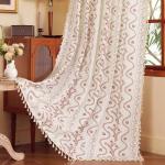 TIVNICO Boho Farmhouse Curtains for Living Room 2 Panels,Linen Floral Fall Curtains 84 Inches Long,Privacy Country Vine Pattern Bedroom Curtain,Let Light in Window Drapes Beige Color
