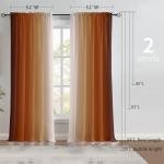 Burnt Orange Curtains 84 Inch Length for Living Room 2 Panel Set Burnt Orange and Terracotta Window Curtain Rust Orange Ombre Gradient Light Filtering Curtains Modern Abstract Drapes