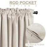 100% Blackout Shield Linen Blackout Curtains for Bedroom 84 Inches Long, Back Tab/Rod Pocket Living Room Drapes, Thermal Insulated Blackout Curtains 2 Panels Set, 50" W x 84" L, Cream