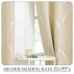 NICETOWN Room Darkening Curtains for Bedroom, Noise Reducing Thermal Insulated Wave Line Foil Print Design Blackout Curtains for Patio Sliding Glass Door (2 Panels, 52 x 84 Inch, Biscotti Beige)