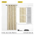NICETOWN Room Darkening Curtains for Bedroom, Noise Reducing Thermal Insulated Wave Line Foil Print Design Blackout Curtains for Patio Sliding Glass Door (2 Panels, 52 x 84 Inch, Biscotti Beige)