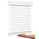 Lotus & Windoware Cordless, 2 Inch Faux Wood Blind, 34" Wide x 36" Long, Window Blinds, Blinds & Shades, Blinds for Indoor Windows, Smooth, Bright White, 34" x 36",Bright White