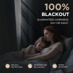 Joydeco Blackout Linen Curtains 96 inches Long 100% Blackout Drapes 95 inch Length 2 Panels Set for Bedroom Living Room Darkening Curtain Thermal Insulated Backtab RodPocket(52x96inch Linen)