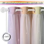 NICETOWN Rainbow Star Curtains for Girls Bedroom, Double Layer Colorful Stripes Kids Blackout Curtains Plus White Sheer Livingroom Window Curtains for School Classroom (Rainbow, W52 x L84, Sold by 2)