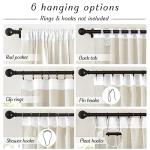 NICETOWN Thick Linen Curtains for Living Room 2 Panels Set, Back Tab/Rod Pocket with Pleat Tape Privacy Added with Light Filtering Window Treatments for Farmhouse/Bedroom, Natural, W52 x L84