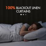 MIULEE 100% Blackout Curtains 96 Inch Long 2 Panels Set for Bedroom, Thick Faux Linen Black Out Curtain Room Darkening Back Tab Pleated Floor to Ceiling Window Drapes with Hooks for Living Room, Birch