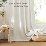 NICETOWN Thick Linen Curtains for Living Room 2 Panels Set, Back Tab/Rod Pocket with Pleat Tape Privacy Added with Light Filtering Window Treatments for Farmhouse/Bedroom, Natural, W52 x L84