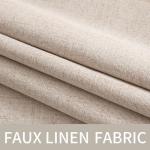 MIULEE 90 Inches Linen Textured Curtains for Bedroom 100% Blackout Thermal Insulated Natural Beige Grommet Room Darkening Curtains & Drapes Luxury Decor for Living Room Nursery 52 x 90 Inch (2 Panels)