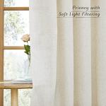 NICETOWN Thick Linen Curtains for Living Room 2 Panels Set, Back Tab/Rod Pocket with Pleat Tape Privacy Added with Light Filtering Window Treatments for Farmhouse/Bedroom, Natural, W52 x L84