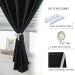 Adhesive Blackout Curtains- Self Stick Shades Window Blinds Curtains No Rod Needed Easy to Hang Curtains, Use for Bedroom, Living Room, Dining Room, Kitchen, Home Office, 35"W X 59"L, Black, 1 Panel
