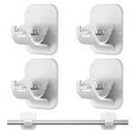 Adhesive Curtain Rods No Drilling Holder,No Drill Curtain Rod Brackets,Renter Friendly Curtain Hooks for Hanging Drapes,Over Blinds for Dorm Apartment Kitchen Bedroom Home Bathroom