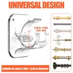 Adhesive Curtain Rods No Drilling Holder,No Drill Curtain Rod Brackets,Renter Friendly Curtain Hooks for Hanging Drapes,Over Blinds for Dorm Apartment Kitchen Bedroom Home Bathroom