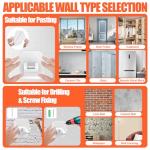 Adhesive Curtain Rods No Drilling Holder,No Drill Curtain Rod Brackets,Renter Friendly Curtain Hooks for Hanging Drapes,Over Blinds for Dorm Apartment Kitchen Bedroom Home Bathroom