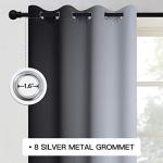 COSVIYA Grommet Ombre Room Darkening Curtains 63 inch Length, Black and Greyish White Gradient Drapes Light Blocking Insulated Thermal Window Curtains for Bedroom/Living Room,2 Panels,52x63 inches
