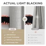 Joydeco 100% Blackout Curtains for Bedroom 84 Inch Long, Linen Black Out Curtains 2 Panels Set With Grommet for Living Room Window, Thermal Insulated Full Light Blocking Drapes Privacy Protection,52"W