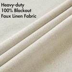 MIULEE 100% Blackout Linen Textured Curtains for Bedroom Solid Thermal Insulated Cream Grommet Room Darkening Curtains & Drapes Luxury Decor for Living Room Nursery 52 x 84 Inch (2 Panels)