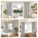 Joydeco 100% Blackout Curtains for Bedroom 84 Inch Long, Linen Black Out Curtains 2 Panels Set With Grommet for Living Room Window, Thermal Insulated Full Light Blocking Drapes Privacy Protection,52"W