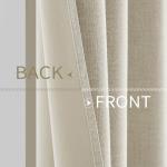 MIULEE 100% Blackout Linen Textured Curtains for Bedroom Solid Thermal Insulated Cream Grommet Room Darkening Curtains & Drapes Luxury Decor for Living Room Nursery 52 x 84 Inch (2 Panels)