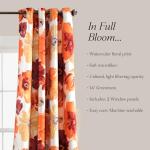 Lush Decor Leah Room Darkening Window Curtain Panel Pair, 84 inch x 52 inch, Red/Orange, Set of 2