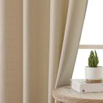 Chyhomenyc 2 Panels Camel Kitchen Curtains 36 Inch Length Tier Curtains, Faux Linen Textured Small Cafe Curtains, Light Filtering Short Window Curtains for Bathroom Basement, Each 30x36 inch