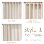 jinchan Belrose Linen Curtains for Bedroom Floral Curtains 84 Inch Length Linen Blend Ivory Embroidered Drapes Farmhouse Flower Patterned Drapes for Living Room Window Treatments Set 2 Panels