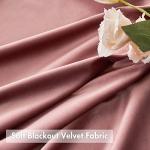 MIULEE Dry Rose Pink Pom Pom Velvet Curtains for Bedroom/Living Room Darkening Thermal Insulating 84 Inches Long Blackout Curtains with Rod Pocket for Girls Room/Nursery/Home Theater Set of 2