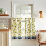 Martha Stewart Lemons 3-Piece Window Curtain Valance and Tiers Set, Yellow