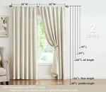 Treatmentex Pom Pom Blackout Curtains Ivory Curtains for Nursery Room Darkening Curtain Drapes 54" Short Window Curtain Set for Living Room Bedroom 2 Panels