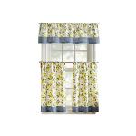 Martha Stewart Lemons 3-Piece Window Curtain Valance and Tiers Set, Yellow