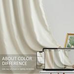 Treatmentex Pom Pom Blackout Curtains Ivory Curtains for Nursery Room Darkening Curtain Drapes 54" Short Window Curtain Set for Living Room Bedroom 2 Panels