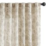 jinchan Linen Floral Curtains for Living Room with Printed Flower 84 Inches Long Light Filtering French Country Back Tab Rod Pocket Taupe Window Curtain Set Farmhouse Drapes 2 Panels Taupe