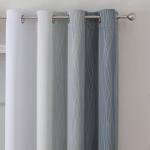 Estelar Textiler Grey and Greyish White Blackout Curtains & Drapes for Bedroom,Thermal Insulated Ombre Blackout Drapes,Full Room Darkening Energy Saving Gray Curtains for Living Room,52Wx84L,2 Panels