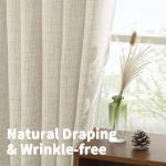 YoungsTex Short Linen Curtains 40 Inches Long for Kitchen Windows, Cafe Drapes Light Filtering with Bronze Grommet Rustic Semi Sheer for Bathroom Small Window, 42 x 40 Inch, 2 Panels