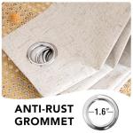 H.VERSAILTEX Linen Blackout Curtains 63 Inches Long, Full Blackout Thermal Insulated Textured Linen Look Curtain Draperies Anti-Rust Grommet with White Liner, 2 Panels, Natural