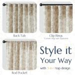 jinchan Linen Floral Curtains for Living Room with Printed Flower 84 Inches Long Light Filtering French Country Back Tab Rod Pocket Taupe Window Curtain Set Farmhouse Drapes 2 Panels Taupe