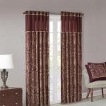 Madison Park Aubrey 2 Panel Curtain Faux Silk Paisley Jacquard, Rod Pocket Curtain for Living Room, Kitchen, Room Darkening Window Drape for Bedroom and Dorm, 2-PK 50x84, Burgundy