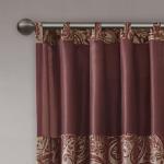 Madison Park Aubrey 2 Panel Curtain Faux Silk Paisley Jacquard, Rod Pocket Curtain for Living Room, Kitchen, Room Darkening Window Drape for Bedroom and Dorm, 2-PK 50x84, Burgundy