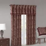 Madison Park Aubrey 2 Panel Curtain Faux Silk Paisley Jacquard, Rod Pocket Curtain for Living Room, Kitchen, Room Darkening Window Drape for Bedroom and Dorm, 2-PK 50x84, Burgundy