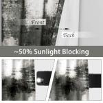 Asuexpect Abstract Curtains 2 Panels Abstract Rust Curtain Room Darkening Grommet Window Drapes Modern Decorative Window Treatments for Bedroom Living Room, 52x84 Inches, Black Grey