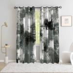 Asuexpect Abstract Curtains 2 Panels Abstract Rust Curtain Room Darkening Grommet Window Drapes Modern Decorative Window Treatments for Bedroom Living Room, 52x84 Inches, Black Grey