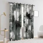 Asuexpect Abstract Curtains 2 Panels Abstract Rust Curtain Room Darkening Grommet Window Drapes Modern Decorative Window Treatments for Bedroom Living Room, 52x84 Inches, Black Grey