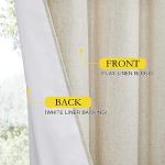 NICETOWN Natural 100% Blackout Linen Curtains 84 inch Long Burg for Living Room, 1 Pair, 62" Width Each Panel, Farmhouse Thick Completely Blackout Window Treatment Thermal Insulated Drapes