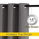 NICETOWN Gray Blackout Curtains for Bedroom 84 inches Long - Thermal Drapes Grommet Room Darkening Curtains Noise Reducing Window Treatments for Living Room (2 Panels, W52 x L84, Grey)