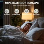 Deconovo Faux Linen 100% Blackout Curtains with Hidden Tabs & Pleat Tape, Tiebacks Included, Thermal Insulated Noise-Reducing Drapes for Bedroom & Living Room, Dark Beige, 50W x 84L, 2 Panels